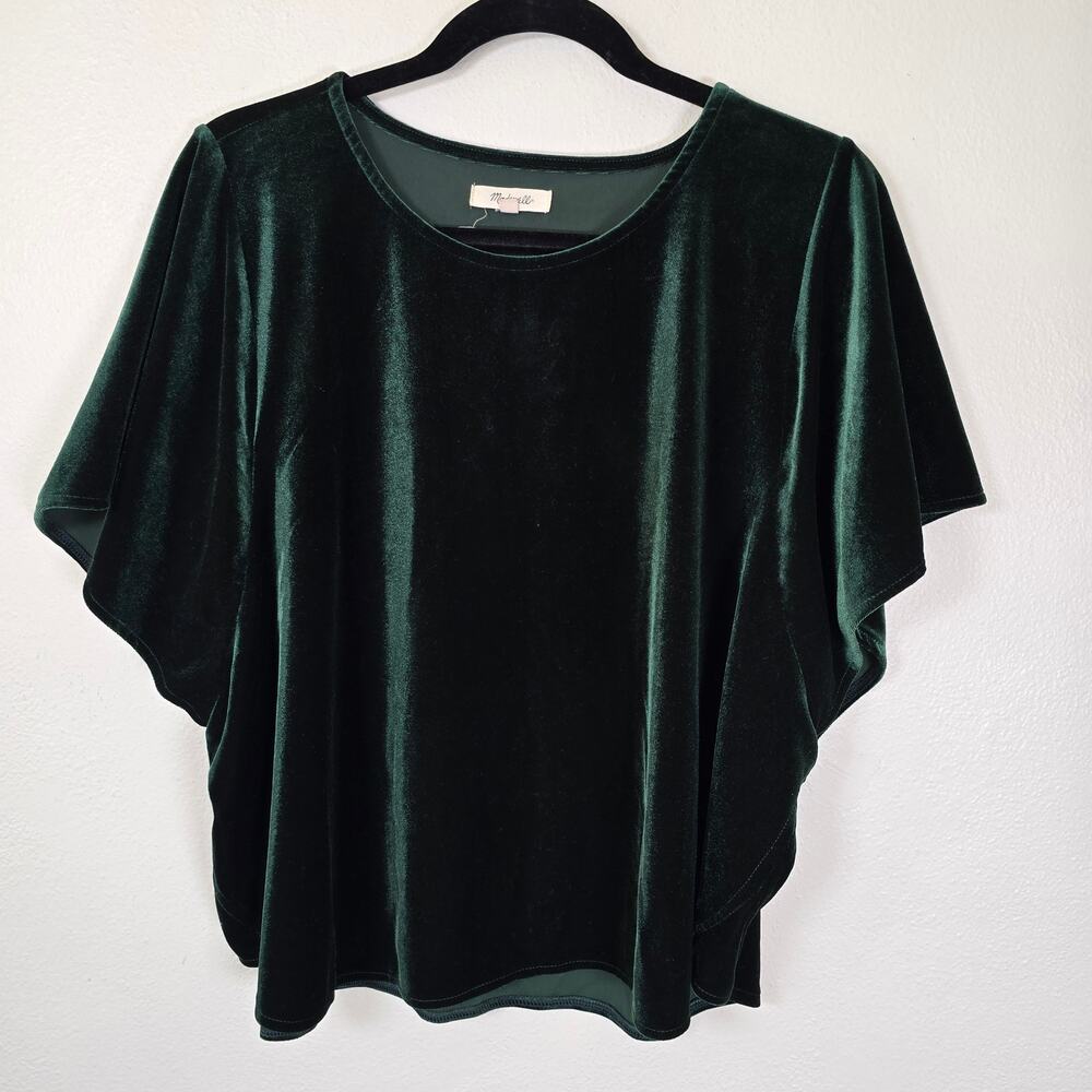 Madewell Velvet Butterfly Top Women's XXL Smokey Spruce Forest Fairy Whimsigoth